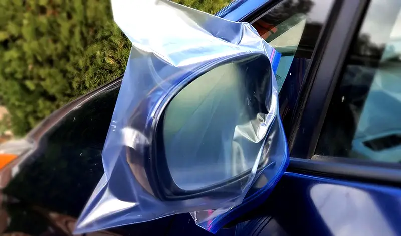 Why ziplock bag on car mirror 1